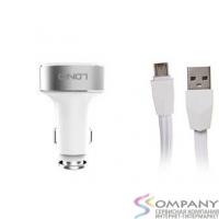 LDNIO LD_B4428 C501/ Авто ЗУ + Кабель Micro/ 3 USB Auto-ID/ Выход: 5.1A, 25.5W/ White
