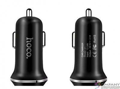 HOCO HC-35909 Z1/ Авто ЗУ/ 2 USB/ Выход: 10.5W/ Black
